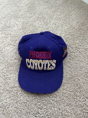 NHL Phoenix Coyotes Purple Snapback Hat with Red and Gold Embroidery